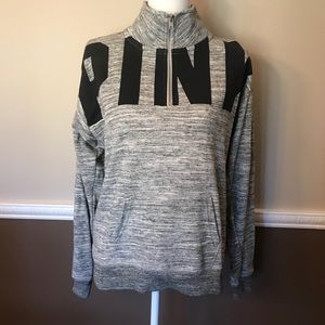 PINK 1/4 zip top with front pockets